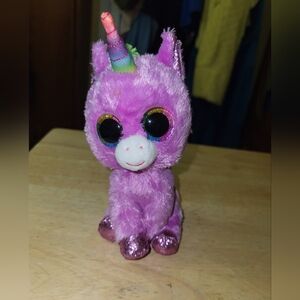 TY Beanie Boos Rosette Purple Unicorn 6" Plush